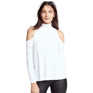 SUSANA MONACO WHITE COLD-SHOULDER TOP